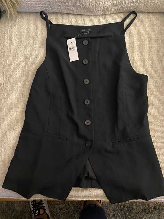 Ann Taylor Pants - Ann Taylor Black Button-Front top New